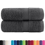 vidaXL Prosoape de baie premium SOLUND, 2 buc., antracit, 30x30 cm, 600 g/m² vidaXL Prosoape de baie premium SOLUND, 2 buc., antracit, 30x30 cm, 600 g/m²
