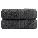 vidaXL Prosoape de baie premium SOLUND, 2 buc., antracit, 30x30 cm, 600 g/m² vidaXL Prosoape de baie premium SOLUND, 2 buc., antracit, 30x30 cm, 600 g/m²