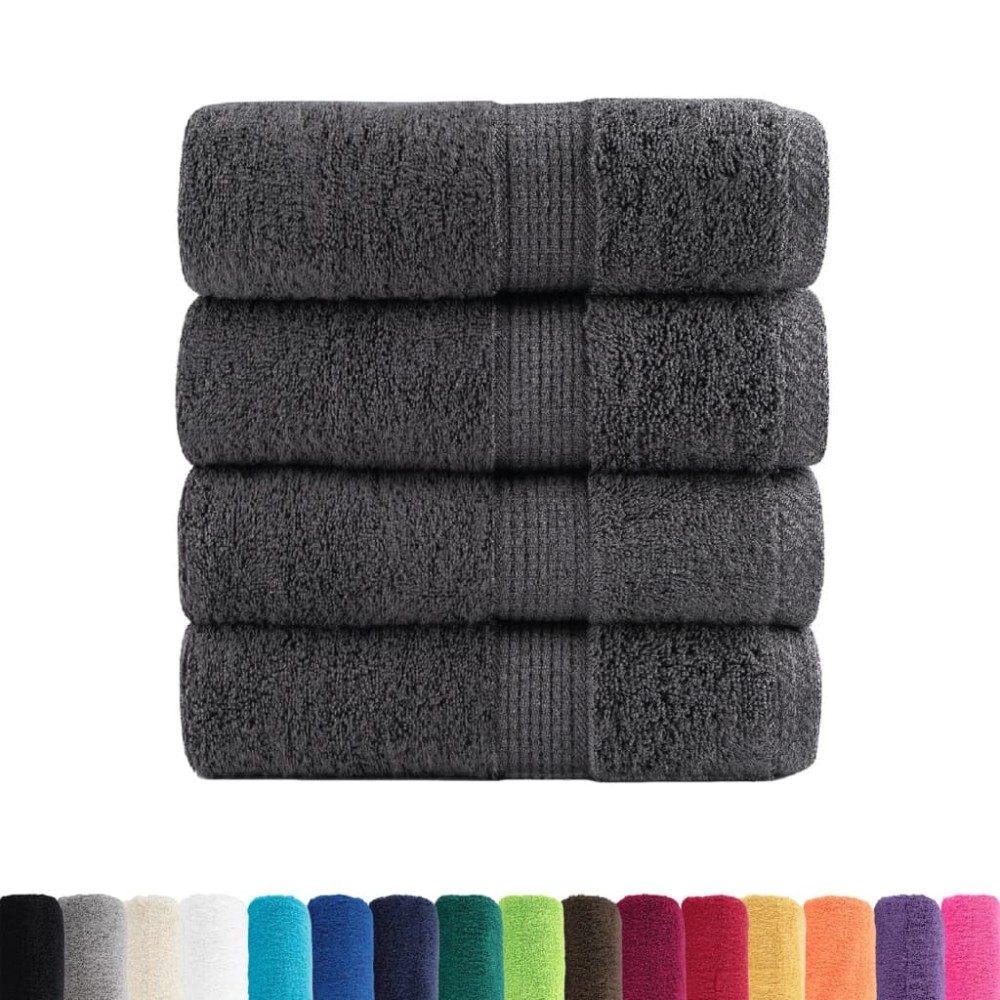 vidaXL Prosoape de baie premium SOLUND, 4 buc., antracit, 30x30 cm, 600 g/m²