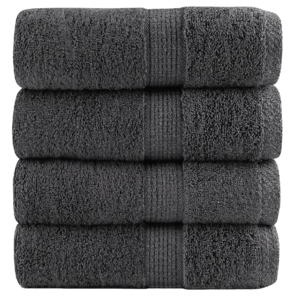 vidaXL Prosoape de baie premium SOLUND, 4 buc., antracit, 30x30 cm, 600 g/m²