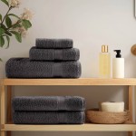 vidaXL Prosoape de baie premium SOLUND, 4 buc., antracit, 30x30 cm, 600 g/m² vidaXL Prosoape de baie premium SOLUND, 4 buc., antracit, 30x30 cm, 600 g/m²