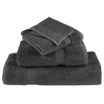 vidaXL Prosoape de baie premium SOLUND, 4 buc., antracit, 30x30 cm, 600 g/m² vidaXL Prosoape de baie premium SOLUND, 4 buc., antracit, 30x30 cm, 600 g/m²
