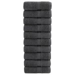 vidaXL Prosoape de baie premium SOLUND, 10 buc., antracit, 30x30 cm, 600 g/m² vidaXL Prosoape de baie premium SOLUND, 10 buc., antracit, 30x30 cm, 600 g/m²
