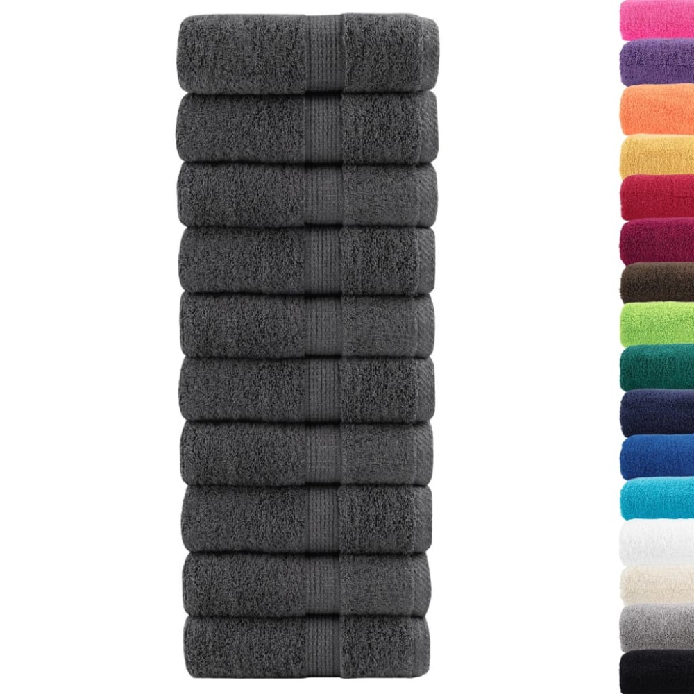 vidaXL Prosoape de baie premium SOLUND, 50 buc., antracit, 30x30 cm, 600 g/m²