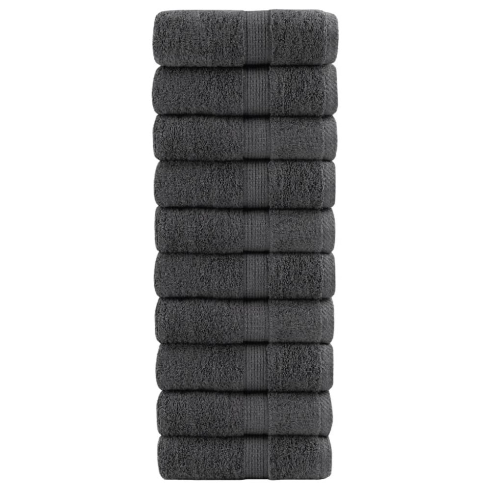 vidaXL Prosoape premium SOLUND 10 buc antracit 30x50 cm 600 gsm