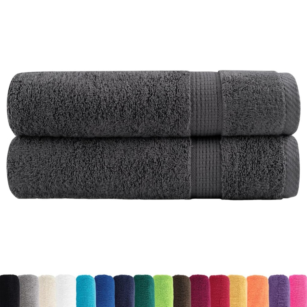 vidaXL Prosoape mâini SOLUND 2 buc. antracit 50x100 cm 600 gsm