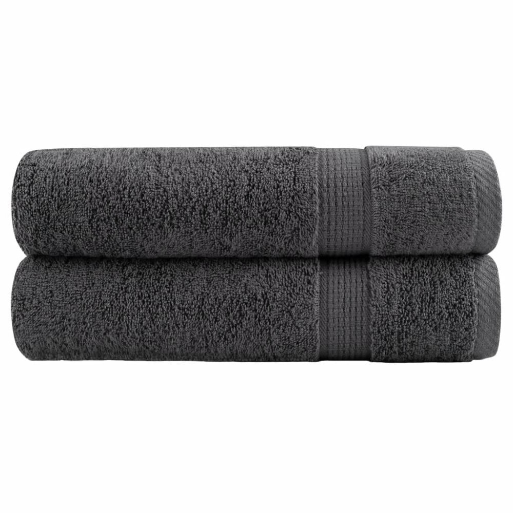 vidaXL Prosoape mâini SOLUND 2 buc. antracit 50x100 cm 600 gsm