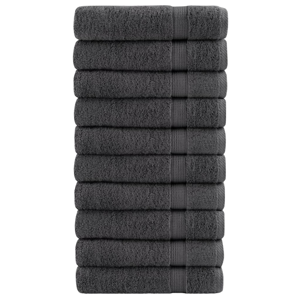 vidaXL Prosoape de mâini SOLUND 10 buc. antracit 50x100 cm 600gsm