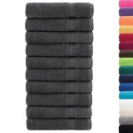 vidaXL Prosoape premium SOLUND 50 buc Antracit 50x100cm 600gsm vidaXL Prosoape premium SOLUND 50 buc Antracit 50x100cm 600gsm