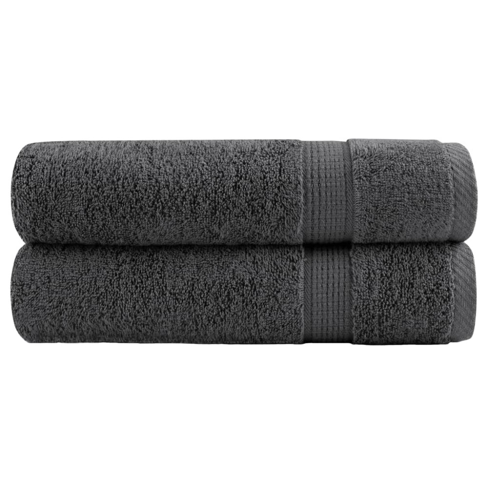 vidaXL Prosoape duș premium SOLUND 2 buc antracit 70x140cm 600gsm