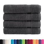 vidaXL Prosoape duș premium SOLUND 4 buc antracit 70x140cm 600gsm