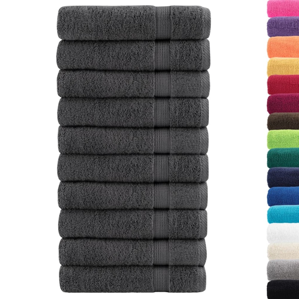 vidaXL Prosoape de baie SOLUND 10 buc antracit 100x150 cm 600 gsm