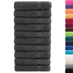vidaXL Prosoape de baie SOLUND 10 buc antracit 100x150 cm 600 gsm vidaXL Prosoape de baie SOLUND 10 buc antracit 100x150 cm 600 gsm