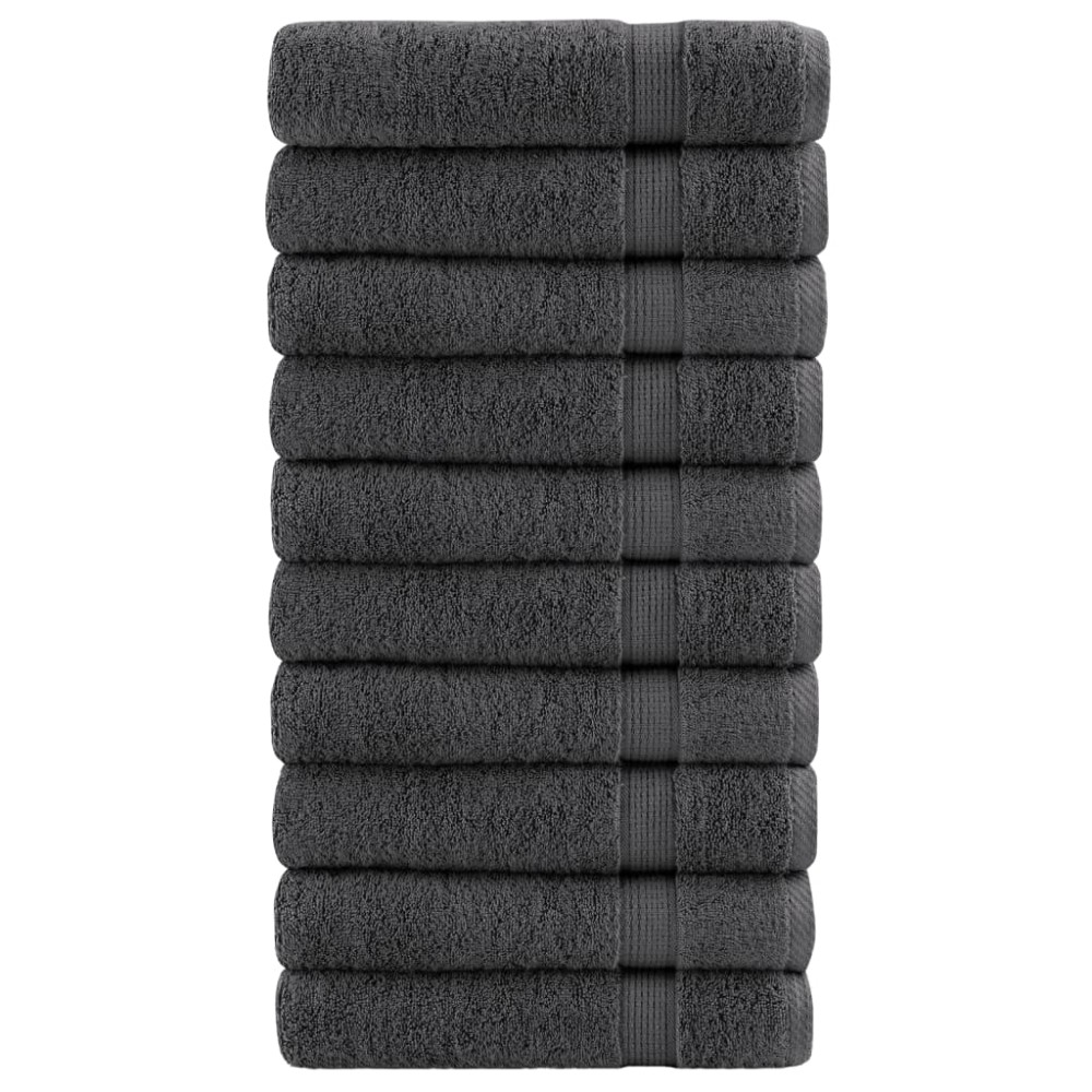 vidaXL Prosoape de baie SOLUND 10 buc antracit 100x150 cm 600 gsm