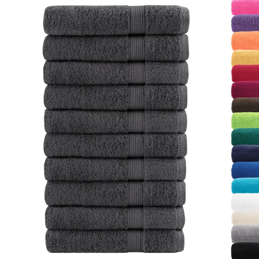 vidaXL Prosoape de saună SOLUND 10 buc antracit 80x200 cm 600 gsm