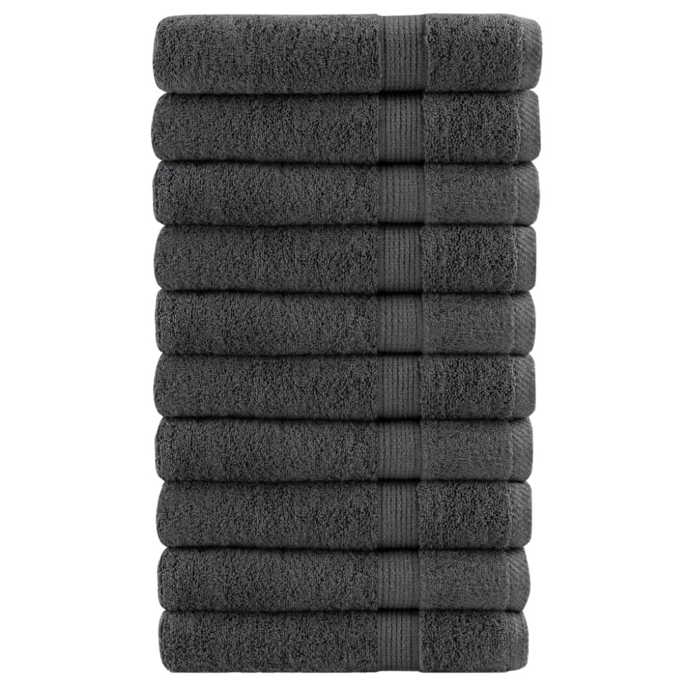 vidaXL Prosoape de saună SOLUND 10 buc antracit 80x200 cm 600 gsm