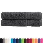 vidaXL Prosoape premium SOLUND 2 buc antracit 100x200cm 600gsm vidaXL Prosoape premium SOLUND 2 buc antracit 100x200cm 600gsm