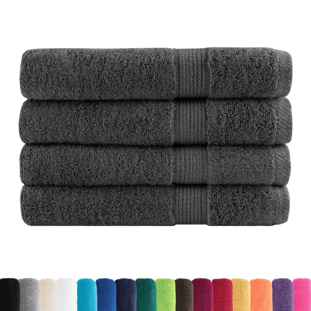 vidaXL Prosoape premium SOLUND 4 buc. antracit 100x200cm 600gsm