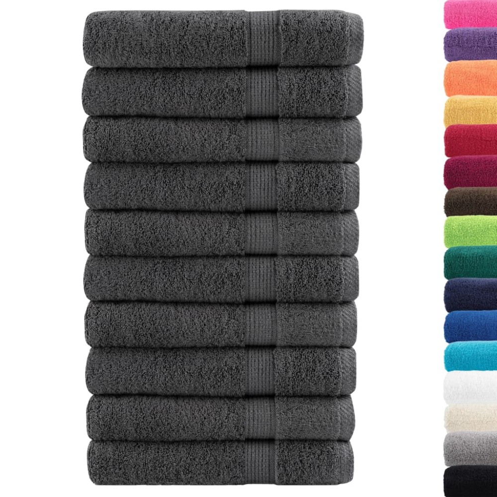 vidaXL Prosoape premium SOLUND 10 buc antracit 100x200 cm 600 gsm