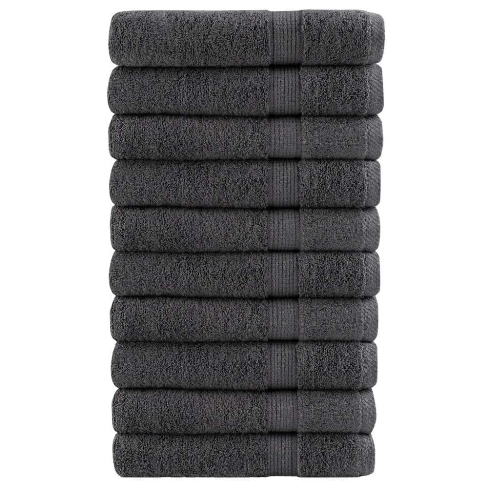vidaXL Prosoape premium SOLUND 10 buc antracit 100x200 cm 600 gsm