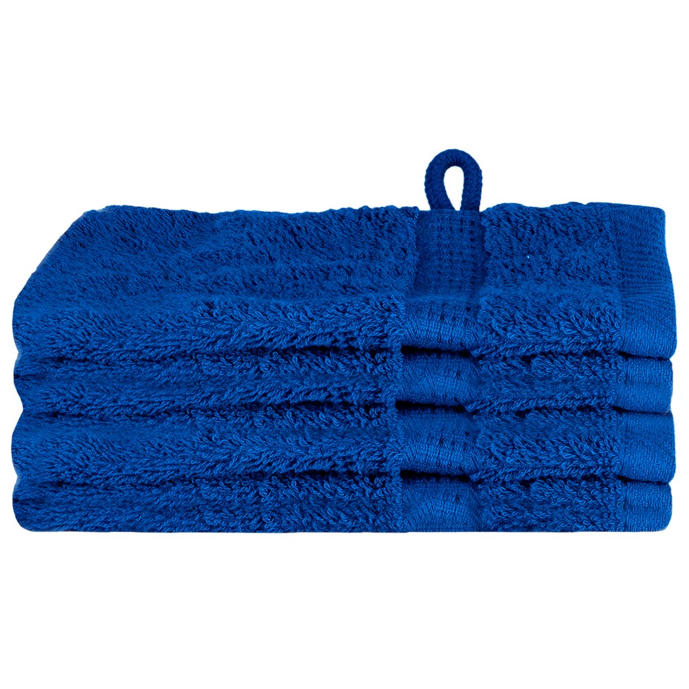 vidaXL Prosoape de baie 4 pcs Albastru 15 x 21 cm Bumbac