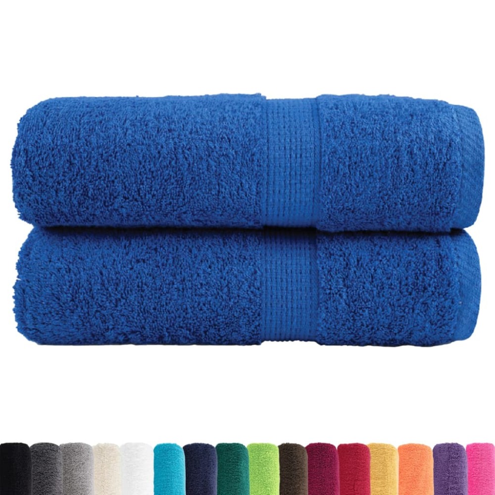 vidaXL Prosoape de baie premium SOLUND, 2 buc., albastru, 30 x 30 cm, 600 g/m²