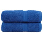 vidaXL Prosoape de baie premium SOLUND, 2 buc., albastru, 30 x 30 cm, 600 g/m²