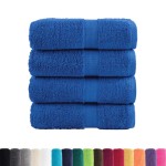 vidaXL Prosoape de baie premium SOLUND, 4 buc., albastru, 30 x 30 cm, 600 g/m² vidaXL Prosoape de baie premium SOLUND, 4 buc., albastru, 30 x 30 cm, 600 g/m²