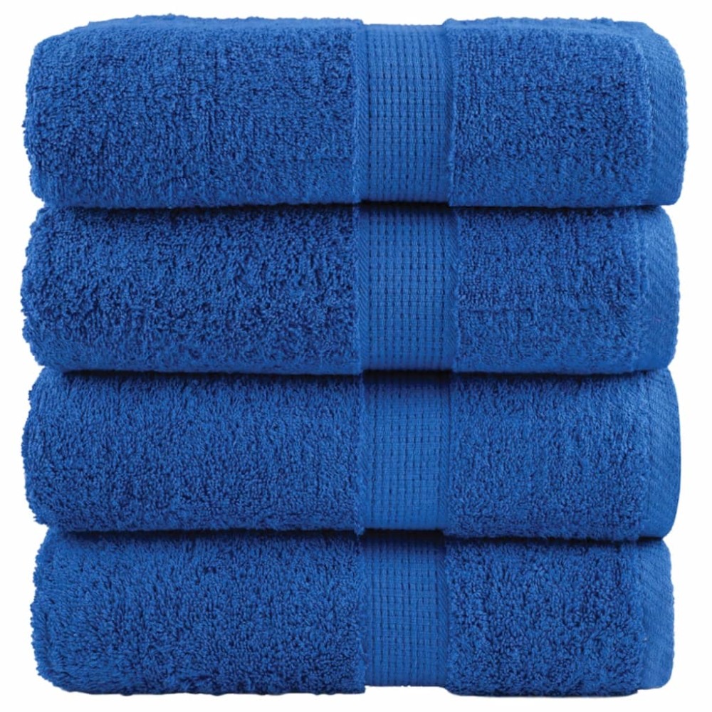 vidaXL Prosoape de baie premium SOLUND, 4 buc., albastru, 30 x 30 cm, 600 g/m²
