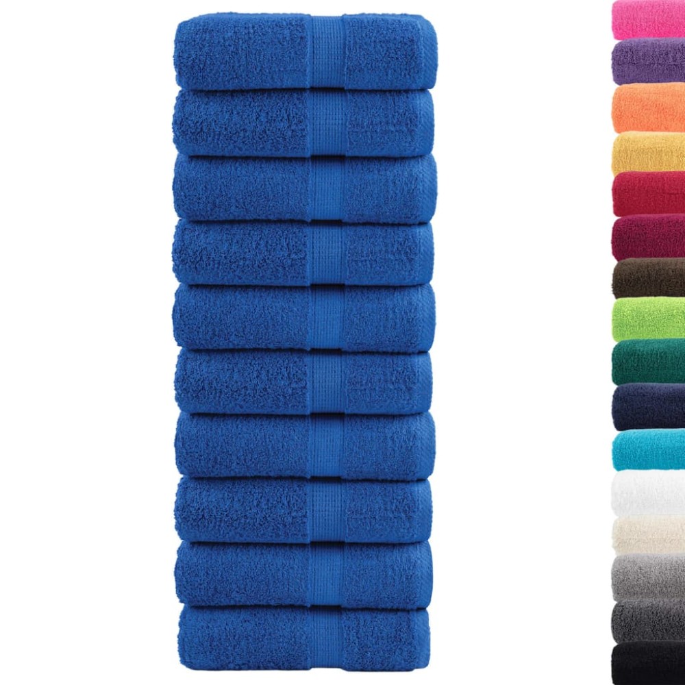 vidaXL Prosoape de baie premium SOLUND, 10 buc., albastru, 30x30 cm, 600 g/m²