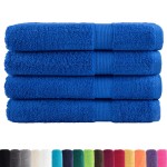 vidaXL Prosoape premium SOLUND 4 buc albastru 100x200cm 600gsm vidaXL Prosoape premium SOLUND 4 buc albastru 100x200cm 600gsm