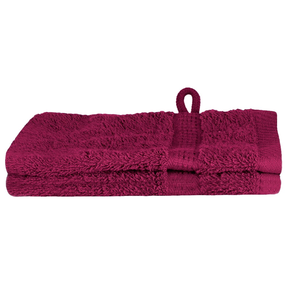 vidaXL Prosoape de baie 2 pcs Bordeaux 15 x 21 cm Bumbac
