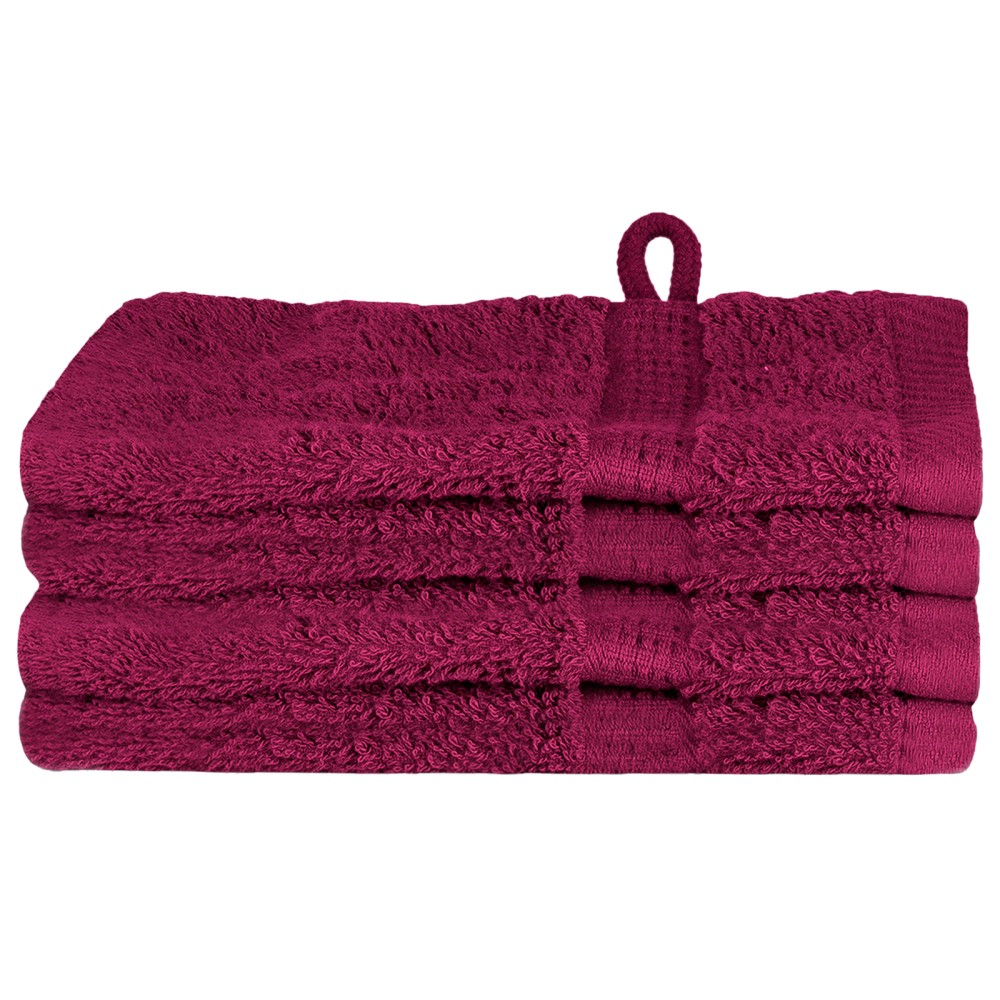 vidaXL Prosoape de baie 4 pcs Bordeaux 15 x 21 cm Bumbac
