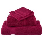 vidaXL Prosoape de baie 4 pcs Bordeaux 15 x 21 cm Bumbac vidaXL Prosoape de baie 4 pcs Bordeaux 15 x 21 cm Bumbac