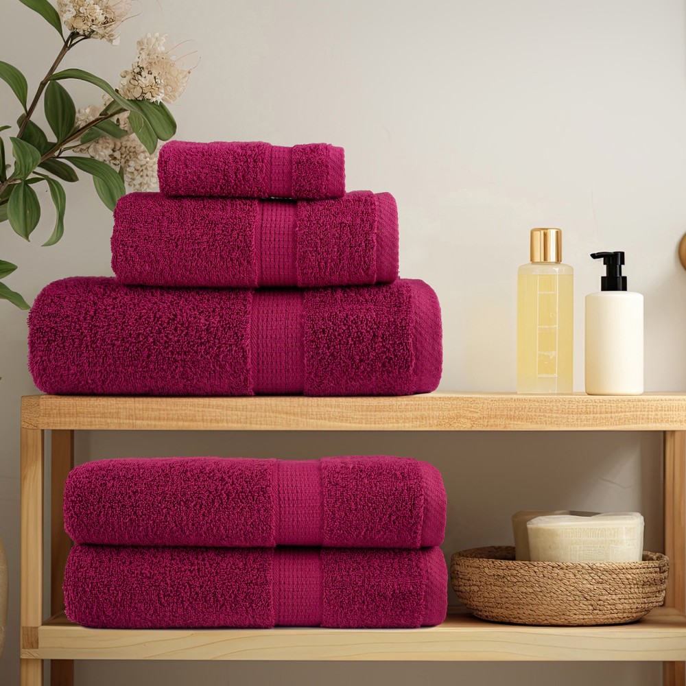 vidaXL Prosoape de baie 10 pcs Bordeaux 15 x 21 cm Bumbac