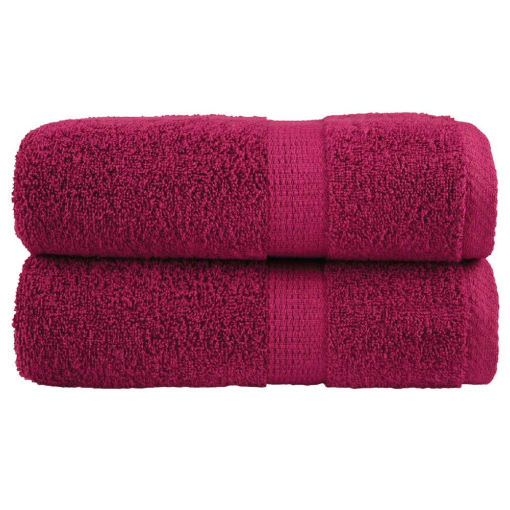 vidaXL Prosoape de baie premium SOLUND, 2 buc., bordeaux, 30x30 cm, 600 g/m²