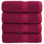 vidaXL Prosoape de baie premium SOLUND, 4 buc., bordeaux, 30x30 cm, 600 g/m² vidaXL Prosoape de baie premium SOLUND, 4 buc., bordeaux, 30x30 cm, 600 g/m²