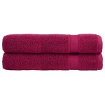 vidaXL Prosoape premium SOLUND 2 buc roșu bordo 100x200cm 600gsm vidaXL Prosoape premium SOLUND 2 buc roșu bordo 100x200cm 600gsm