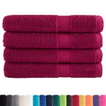 vidaXL Prosoape premium SOLUND 4 buc roșu bordo 100x200cm 600gsm vidaXL Prosoape premium SOLUND 4 buc roșu bordo 100x200cm 600gsm
