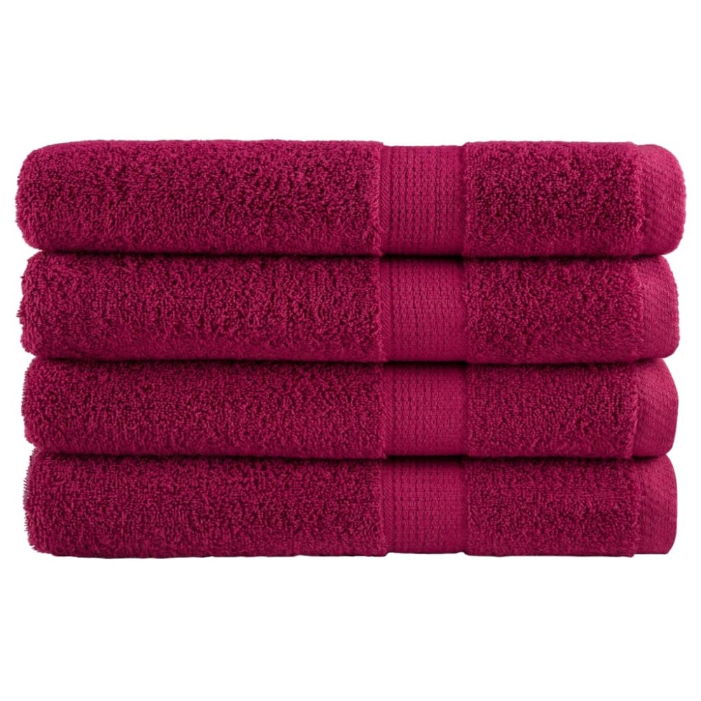 vidaXL Prosoape premium SOLUND 4 buc roșu bordo 100x200cm 600gsm