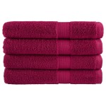 vidaXL Prosoape premium SOLUND 4 buc roșu bordo 100x200cm 600gsm vidaXL Prosoape premium SOLUND 4 buc roșu bordo 100x200cm 600gsm