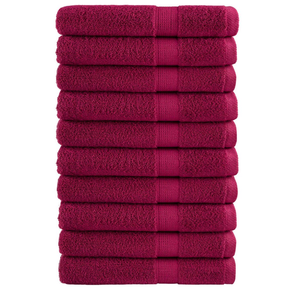 vidaXL Prosoape premium SOLUND 10buc roșu bordo 100x200cm 600gsm