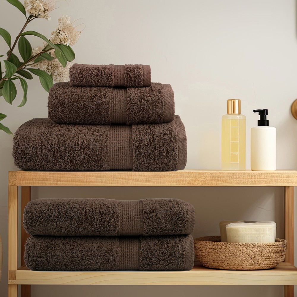 vidaXL Prosoape de baie 2 pcs Maro 15 x 21 cm Bumbac