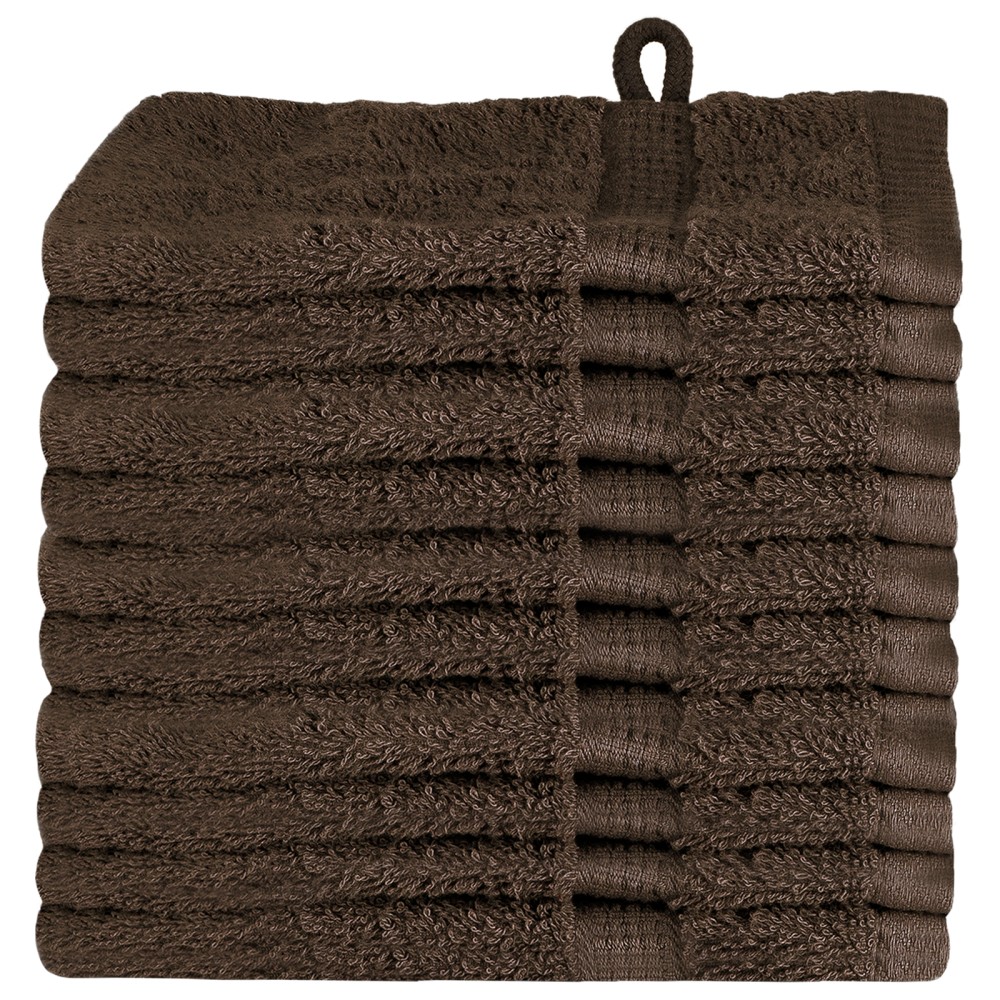 vidaXL Prosoape de baie 10 pcs Maro 15 x 21 cm Bumbac