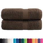 vidaXL Prosoape de baie premium SOLUND, 2 buc., maro, 30 x 30 cm, 600 g/m² vidaXL Prosoape de baie premium SOLUND, 2 buc., maro, 30 x 30 cm, 600 g/m²