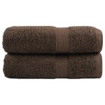 vidaXL Prosoape de baie premium SOLUND, 2 buc., maro, 30 x 30 cm, 600 g/m² vidaXL Prosoape de baie premium SOLUND, 2 buc., maro, 30 x 30 cm, 600 g/m²