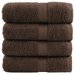 vidaXL Prosoape de baie premium SOLUND, 4 buc., maro, 30 x 30 cm, 600 g/m² vidaXL Prosoape de baie premium SOLUND, 4 buc., maro, 30 x 30 cm, 600 g/m²