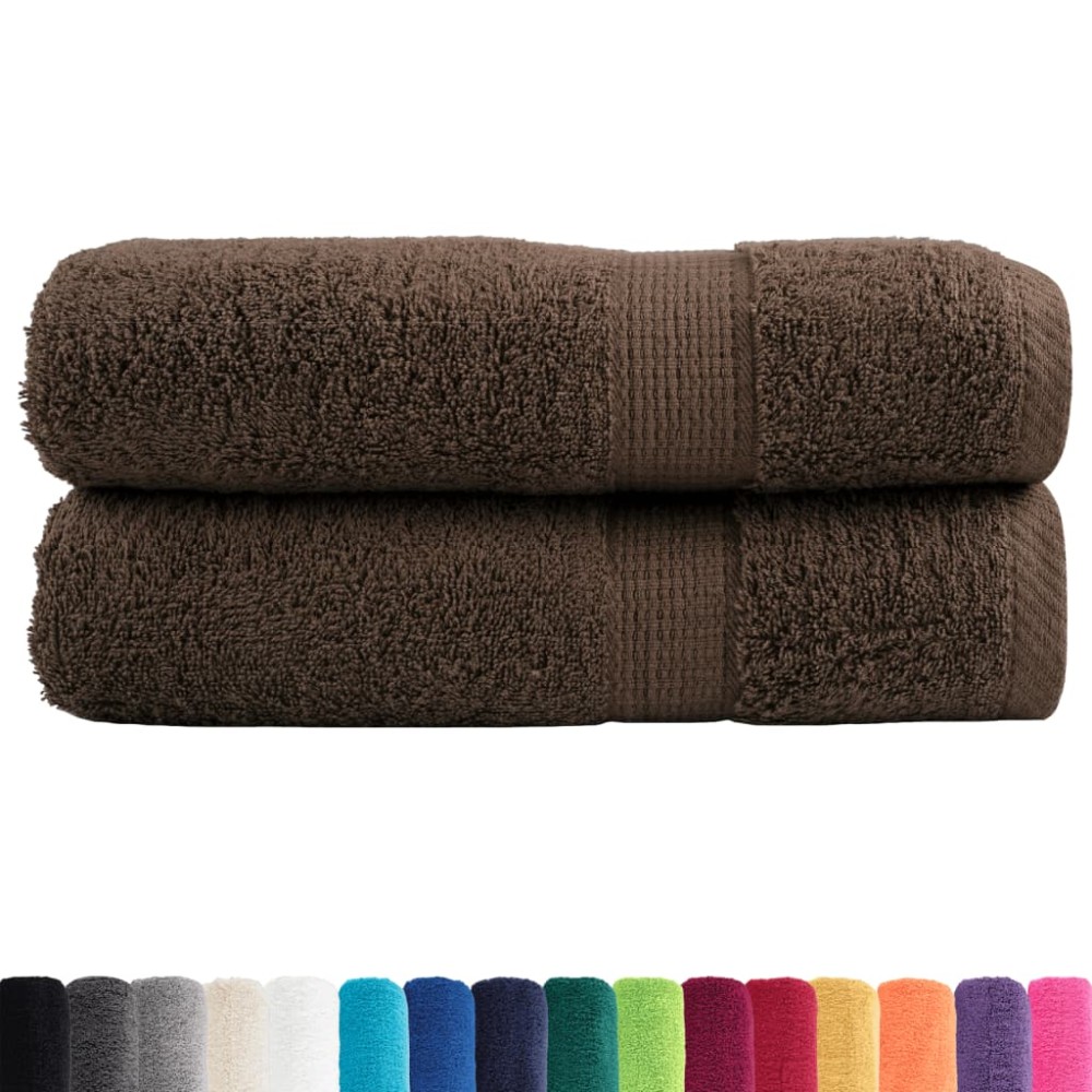 vidaXL Prosoape de duș premium SOLUND 2 buc maro 70x140cm 600 gsm