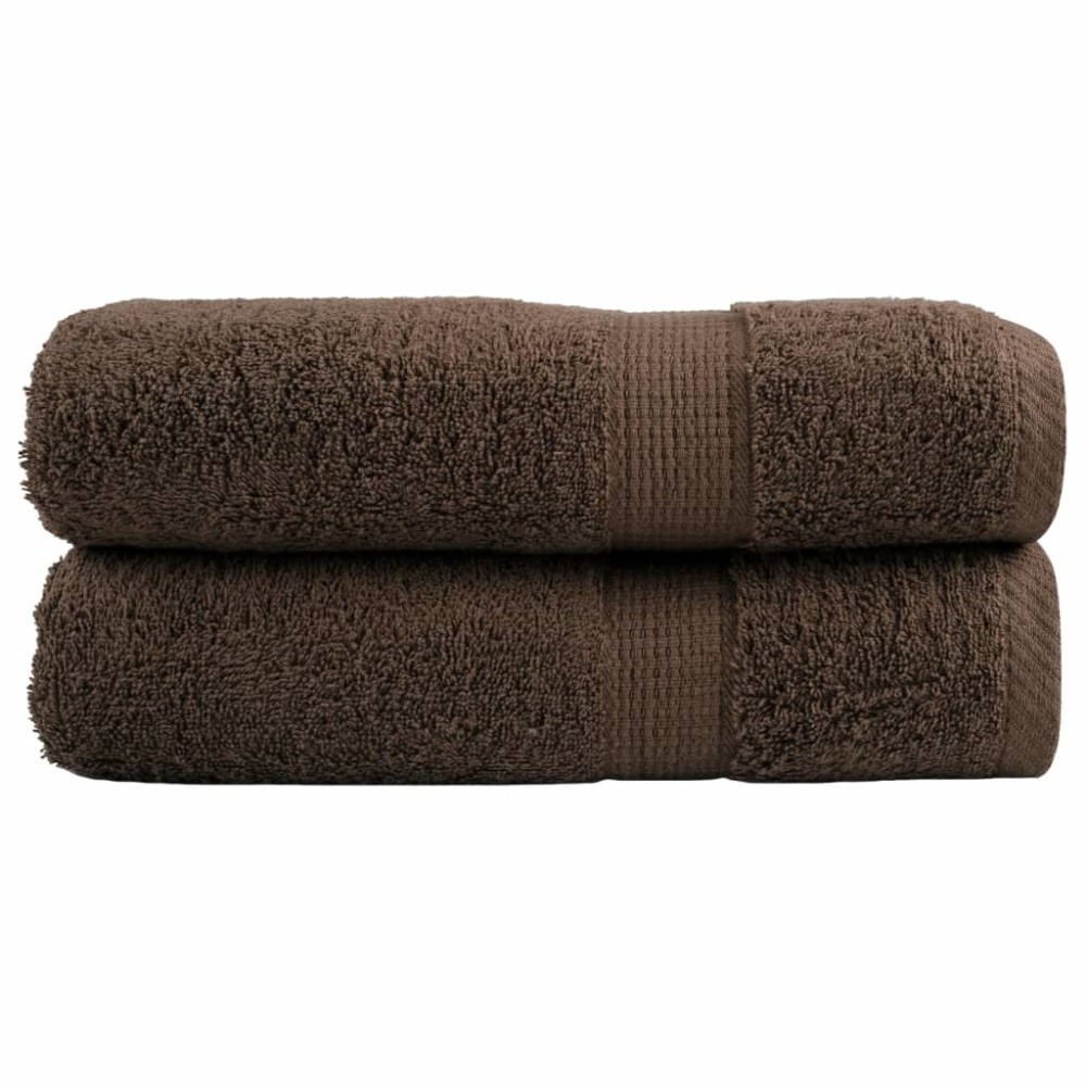 vidaXL Prosoape de duș premium SOLUND 2 buc maro 70x140cm 600 gsm