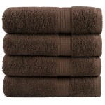 vidaXL Prosoape de duș premium SOLUND 4 buc maro 70x140cm 600 gsm